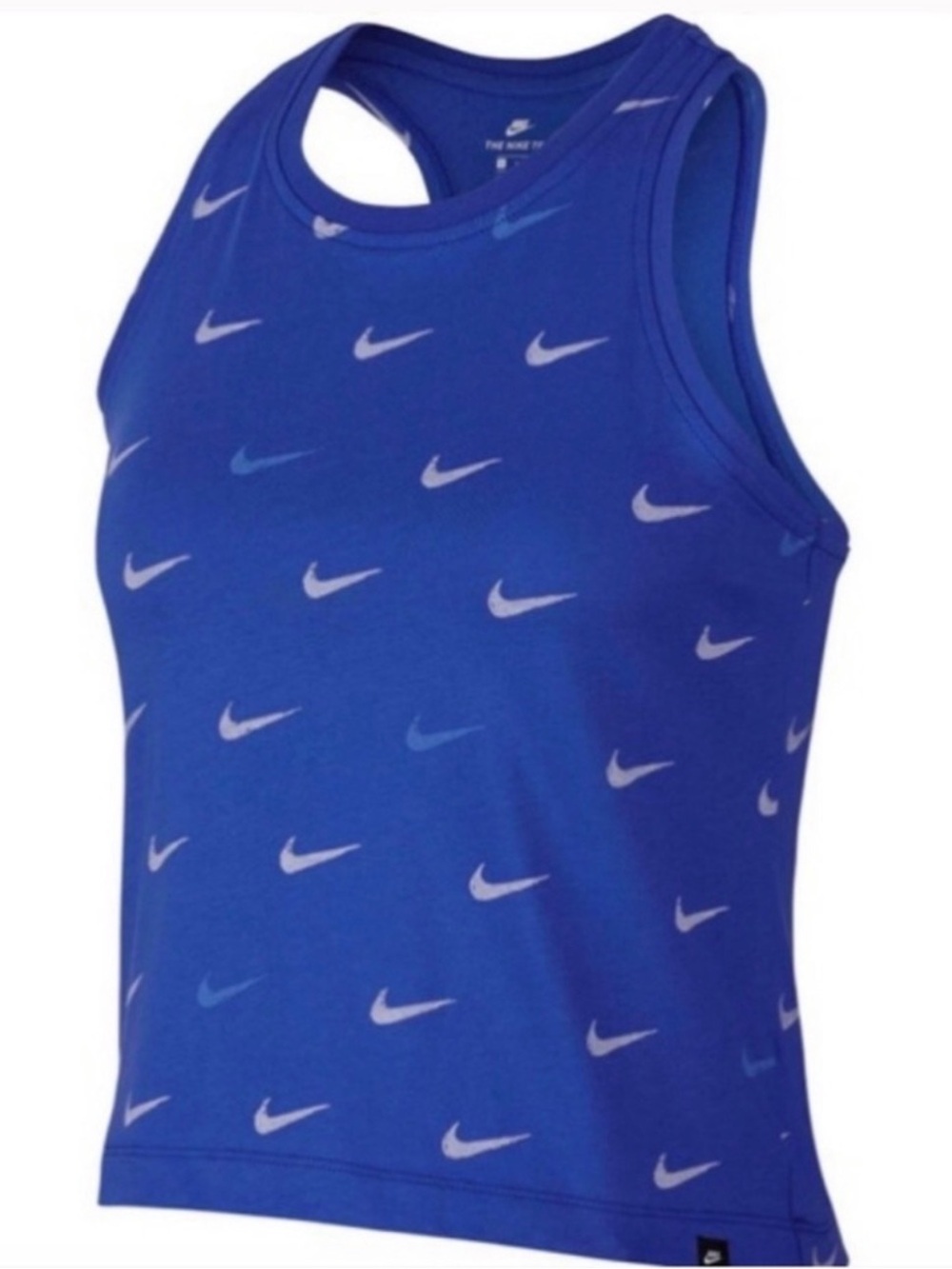 Women’s Nike Athletic Cut Crop Top Royal Blue Swoosh Tank